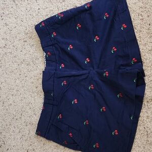 Cambridge Dry Goods Navy Color Cherry Design Shorts Sz 6